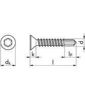 Bohrschraube Senkkopf ~ DIN 7504P - A2 - 3,9 X 38 - TX15