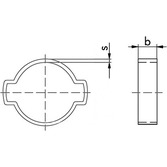 Spona hadicová lisovací 2 ouška, rozsah upínání 10,8 do 13 mm, šířka 7,0 mm ocel pozink