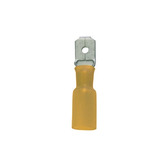 Flachsteckzunge mit Schrumpfschlauch 6,3 mm - gelb - für Kabelquerschnitt 4,0 - 6,0 mm²