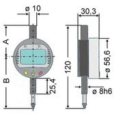 Číselníkové měřidlo s digitálním displejem, rozsah měření 10 mm