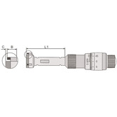 Dreipunkt-Innenmikrometersatz, Messbereich 6-12 mm