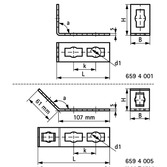 Recamo-ZS-Push-Winkel - Stahl - verzinkt - Typ 41 - 135° - 150 X 46