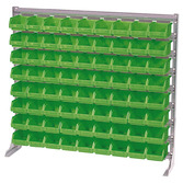Regál na malé díly 78 plastovými skladovými boxy - 54 zelená barva v.4 / 24 žlutá barva v.3