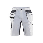 Maler Shorts mit Stretch Weiß/Dunkelgrau C46