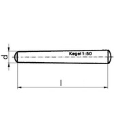 Kegelstift DIN 1B - Stahl - blank - 8 X 30