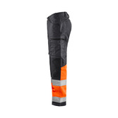 High Vis Arbeitshose mit Stretch Mittelgrau/High Vis Orange D96