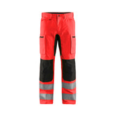 High Vis Arbeitshose mit Stretch High Vis Rot/Schwarz C62