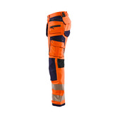 High Vis Arbeitshose 4-Wege-Stretch High Vis Orange/Marineblau D100