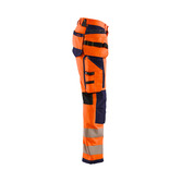 High Vis Arbeitshose 4-Wege-Stretch High Vis Orange/Marineblau D100