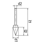 RECA keményfém maróhegy hegyeskúp alak alak forgácstörő nélkül átmérő x hossz: 10 x 20 mm 6 mm-es szárral