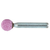 Kugelschleifstift Durchmesser 25 mm Schaft 6 mm Edelkorund rosa Korn 60