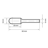 Frez trzpieniowy HSS Forma C 6x20x6