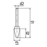 RECA Hartmetall-Frässtifte Rundkegelform, ohne Spanbrecher Durchmesser x Länge 12 x 25 mm mit 6 mm Schaft