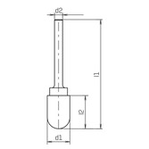 RECA Hartmetall-Frässtifte Kugelzylinderform kreuzverzahnt Durchmesser x Länge 4 x 20 mm mit 6 mm Schaft