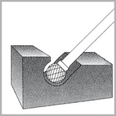 Frézovací kolíky tvrdokovové forma kulová křížové ozubení ØxD mm: 6,0 x 5