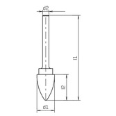RECA Hartmetall-Frässtifte Rundbogenform kreuzverzahnt Durchmesser x Länge 6 x 18 mm mit 6 mm Schaft