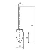 RECA Hartmetall-Frässtifte Spitzbogenform kreuzverzahnt Durchmesser x Länge 10 x 20 mm mit 6 mm Schaft