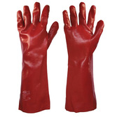 PVC Handschuhe Rot 40 cm lang Gr. 10
