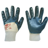 Pracovní rukavice nitrilové částečně povrstvené modré s nápletem vel.8
