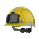 Ochranná helma JSP EVOlite® žlutá, s držákem ID karty a reflexními pásky
