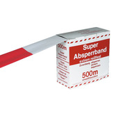 Záborová páska, červeno-bílá, šířka 80 mm, délka 500 m