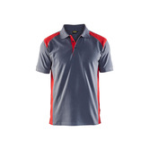 Polo Shirt Grau/Rot M