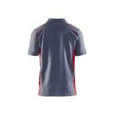 Polo Shirt Grau/Rot XXXL