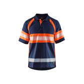 UV Polo Shirt High Vis Klasse 1 Marineblau/Orange M