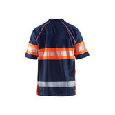 UV Polo Shirt High Vis Klasse 1 Marineblau/Orange XS