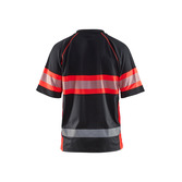 UV Polo Shirt High Vis Klasse 1 Schwarz/High Vis Rot XXXL