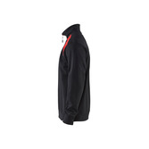 Sweater mit Half-Zip 2-farbig Schwarz/Rot L