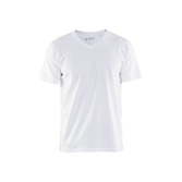 T-Shirt, V-Kragen Weiß 4XL
