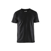 T-Shirt, V-Kragen Schwarz L