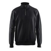 Sweatshirt mit Half-Zip Schwarz 4XL