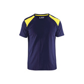 T-shirt Marineblau/Gelb L