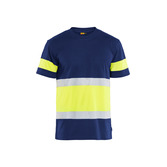 High Vis T-shirt Marineblau/Gelb XL