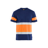 High Vis T-Shirt Marineblau/Orange M