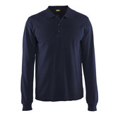 Langarm Polo Shirt Marineblau XS
