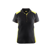 Damen Polo Shirt Schwarz/Gelb M