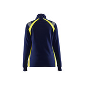 Damen Sweater Half-zip Marineblau/ High Vis Gelb XXXL
