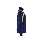 Damen Sweater Half-zip Marineblau/ High Vis Gelb XXL