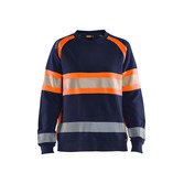 Hi-vis Sweatshirt Ladies Marinblau/Orange L