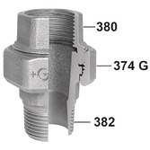 Ábra. 341 - Szerelvény, kúpos tömítés - temperöntvény - horganyzott - 1/2 coll ( +GF+ )