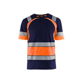High Vis T-Shirt Marineblau/Orange XXL