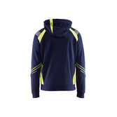 Sweatshirt mit Reißverschluss Marineblau/ High Vis Gelb XL