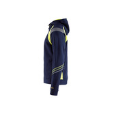 Sweatshirt mit Reißverschluss Marineblau/ High Vis Gelb L