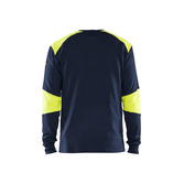 Flammschutz Langarm Shirt Marineblau/ High Vis Gelb XS