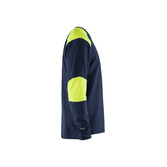 Flammschutz Langarm Shirt Marineblau/ High Vis Gelb L