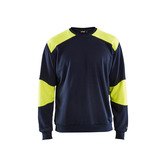 Flammschutz Sweatshirt Marineblau/ High Vis Gelb XXL