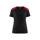 Damen T-Shirt Schwarz/Rot XXXL